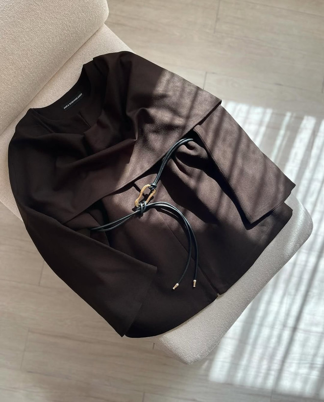 پانچو زنانه مزونی موکا مدل شال دار