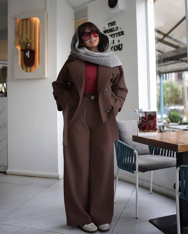ست کت و شلوار پاییزه زنانه در جنس فوتر کش ترک🇹🇷 مدل آوا