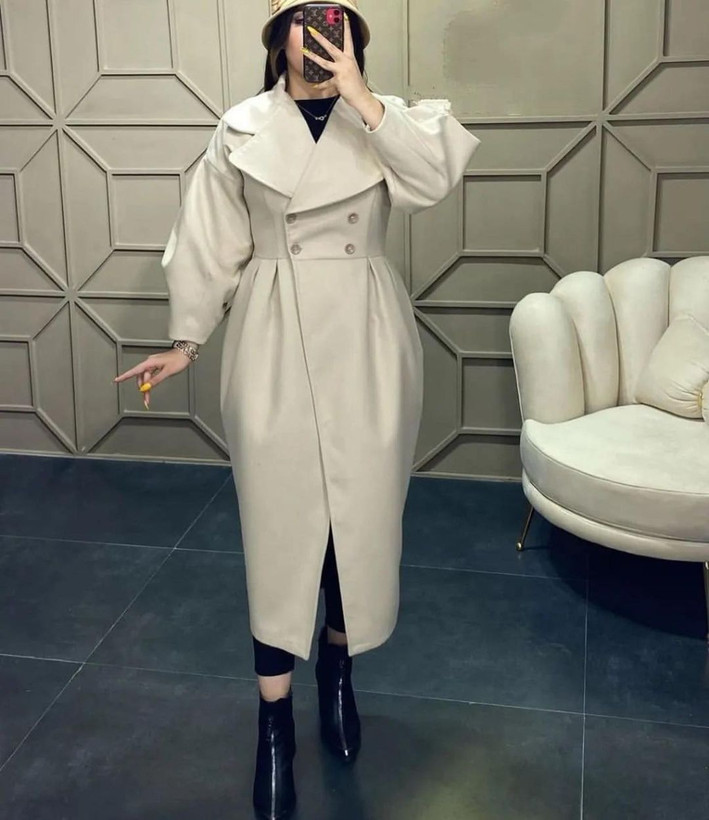 پالتو زنانه مزونی در جنس فوتر کوبیده دورو اورجینال مدل یگانه