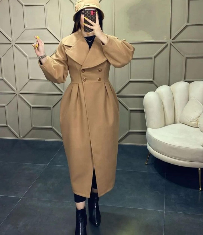 پالتو زنانه مزونی در جنس فوتر کوبیده دورو اورجینال مدل یگانه