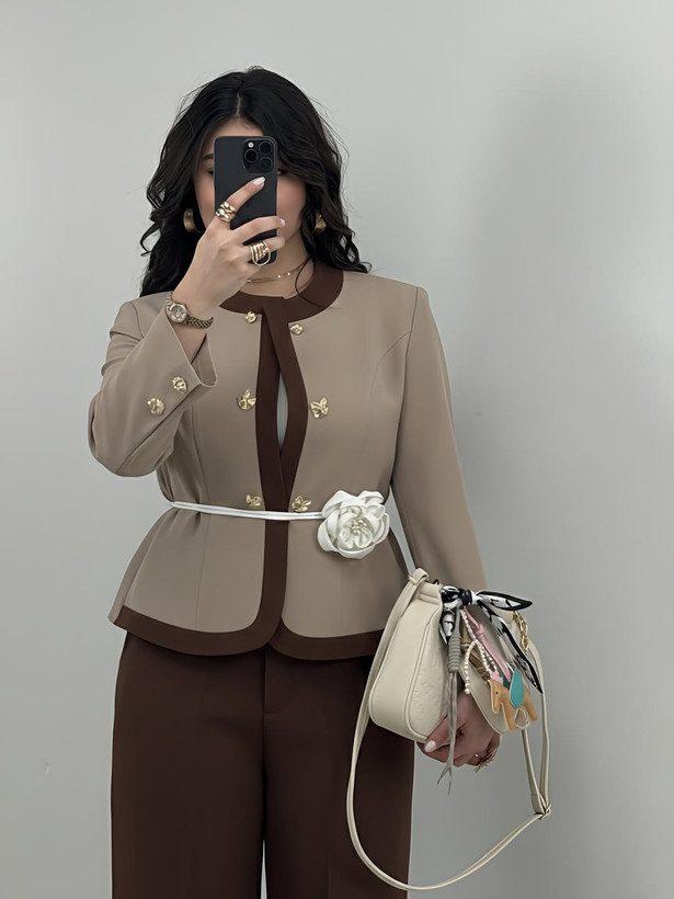 ست کت شلوار زنانه مدل هانا (بدون کمربند)