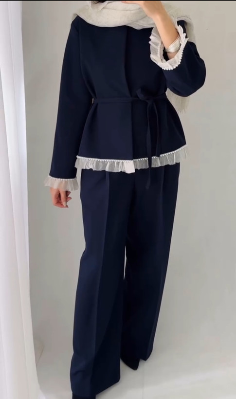 ست کت شلوار زنانه مزونی مدل مروارید۲