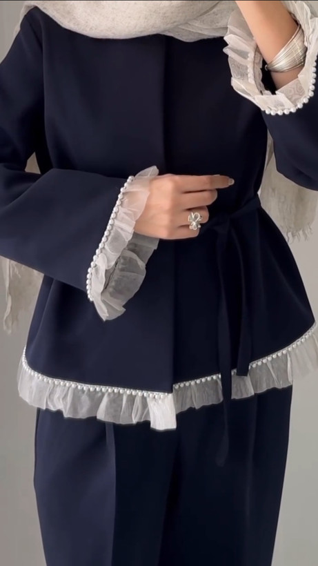 ست کت شلوار زنانه مزونی مدل مروارید۲